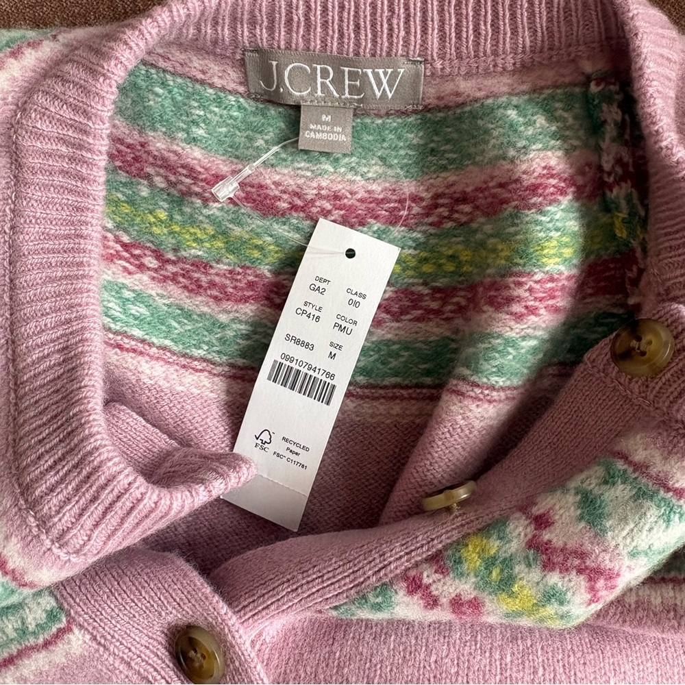 Classic Fair Isle cardigan in vintage wool - Picture 5 of 7